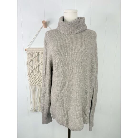 Banana Republic Gray Wool Turtleneck Sweater Womens Large - Picture 1 of 8
